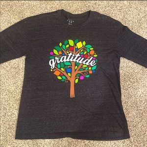 “Gratitude” long sleeve shirt colorful tree